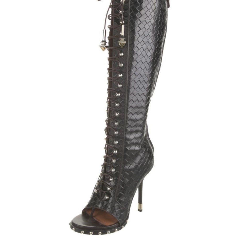 (FOUND) Givenchy Printed Woven Open Toe Boots